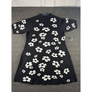 NWT Women's Scoop Mock Neck Sweater Dress Black w/ White Size XXL (20)
